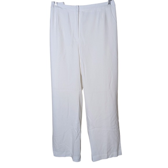 Peter Nygard Pants - Peter Nygard Cream Trousers sz‎ 22 Wide Leg   Lined Office Work Capsule Wardrobe